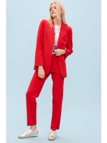 παντελονι μονοχρωμο σε ισοφαρδη γραμμη κοκκινο κοκκινο σε προσφορά