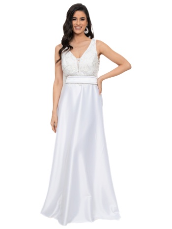 φορεμα bridal σατεν λευκο