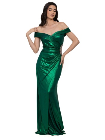 βραδινο φορεμα μεταλιζε μακρυ πρασινο