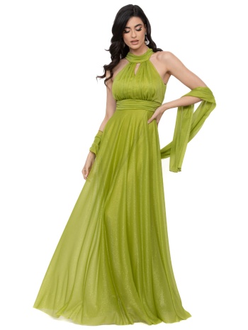 φορεμα glossy αρχαιοελληνικο lime lime