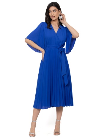 φορεμα plus size μιντι κρουαζε μπλε ρουα μπλε ρουα