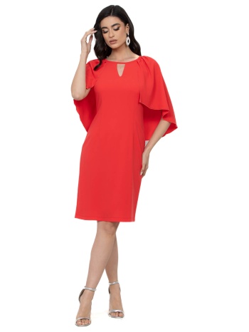 φορεμα κρεπ μανικι νυχτεριδα κοκκινο κοκκινο σε προσφορά