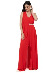 ολοσωμη φορμα plus size μουσελινα κοκκινη κοκκινο