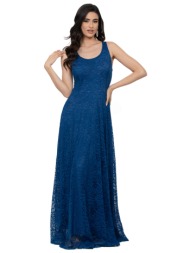 φορεμα plus size δαντελα μακρυ μπλε