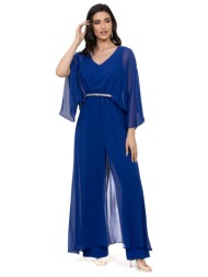 ολοσωμη φορμα plus size μουσελινα μπλε ρουα μπλε ρουα