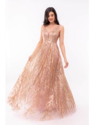 φορεμα plus size glitter μακρυ ροζ ροζ