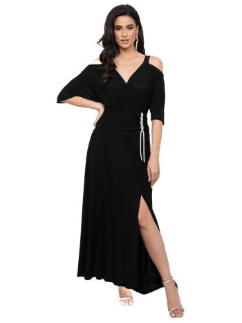 φορεμα plus size ελαστικο με σουρα μαυρο μαυρο σε προσφορά