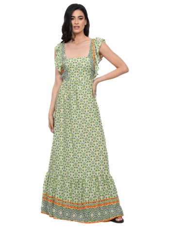 φορεμα μακρυ βισκοζ εξωπλατο πρασινο σε προσφορά