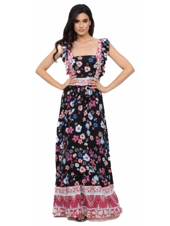 φορεμα μακρυ βισκοζ εξωπλατο εμπριμε multicolor σε προσφορά