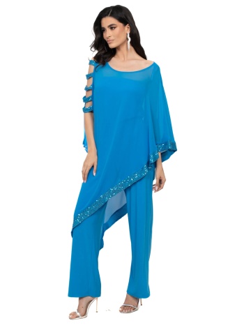 ολοσωμη φορμα plus size μουσελινα με λεπτομερειες παγετα σε προσφορά