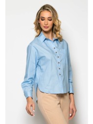 πουκαμισα plus size ποπλινα σιελ σιελ