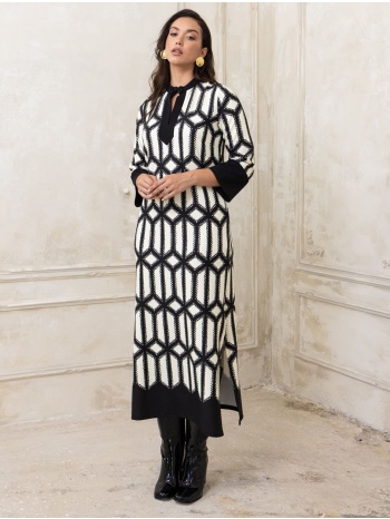 φορεμα midi ελαστικο ασπρομαυρο σε προσφορά