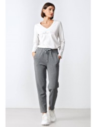 παντελονι σαλβαρι πλεκτο με δεσιμο γκρι