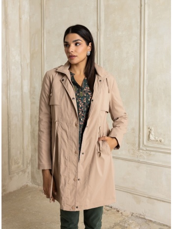 μπουφαν με επενδυση γουνα μπεζ σε προσφορά