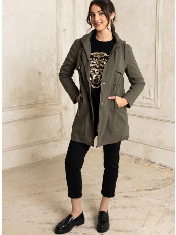 μπουφαν με επενδυση γουνα χακι χακι σε προσφορά