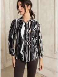 πουκαμισο με ακανονιστο μοτιβο multicolor