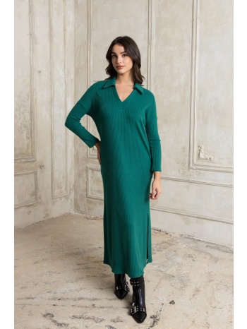 φορεμα πλεκτο με γιακα πρασινο πρασινο σε προσφορά