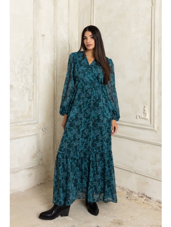 φορεμα μακρυ με ζωνη πετρολ πετρολ σε προσφορά