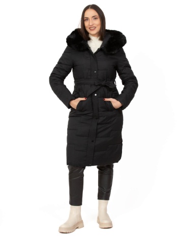 μπουφαν μακρυ με κουκουλα μαυρο μαυρο σε προσφορά