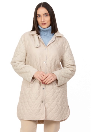 μπουφαν καπιτονε με επενδυση γουνα μπεζ μπεζ σε προσφορά
