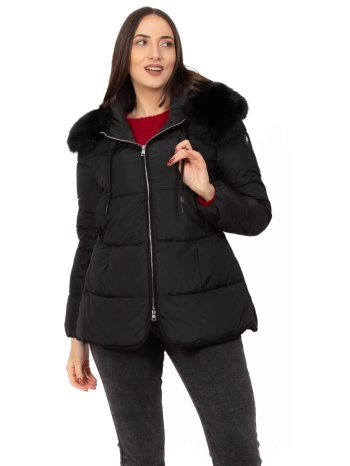 μπουφαν κοντο με κουκουλα μαυρο μαυρο σε προσφορά