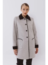 παλτο διχρωμο μπεζ