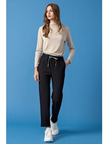 παντελονι σαλβαρι πλεκτο με δεσιμο μαυρο μαυρο σε προσφορά