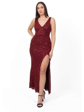 φορεμα μακρυ παγετα με σκισιμο μπορντο μπορντο σε προσφορά