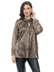 πουκαμισο plus size σατεν animal animal