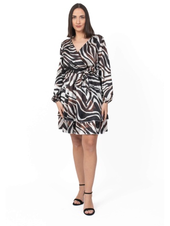 φορεμα κρουαζε ζεβρα με βολαν multicolor σε προσφορά