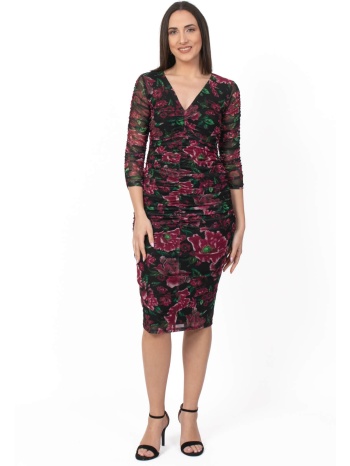 φορεμα floral μιντι με σουρες multicolor σε προσφορά