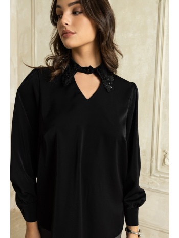 πουκαμισα με παγιετες στον γιακα μαυρη μαυρο σε προσφορά