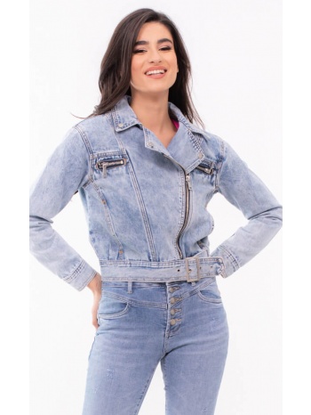 jacket jean κοντο με ζωνη denim σε προσφορά