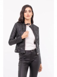jacket eco leather μαυρο