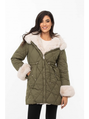 μπουφαν μακρυ καπιτονε χακι χακι σε προσφορά