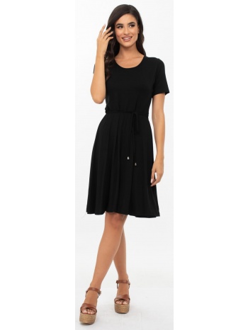 φορεμα βισκοζ ελαστικο με ζωνη μαυρο μαυρο σε προσφορά
