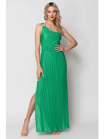 φορεμα μονοπλευρο με ζωνη πρασινο σε προσφορά