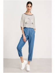 παντελονι σαλβαρι jean με λαστιχο denim