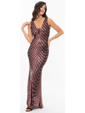 φορεμα μακρυ παγιετα γοργονε σαπιο μηλο σαπιο μηλο