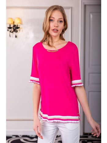 μπλουζα με αλυσιδακι στον λαιμο φουξ φουξ σε προσφορά