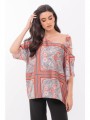 μπλουζα plus size σατεν με νυχτεριδα μανικια multicolor