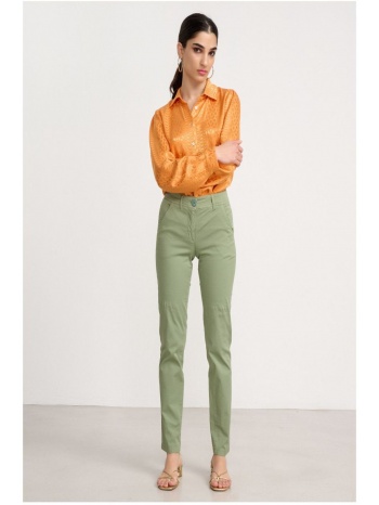 παντελονι cotton με λοξη τσεπη χακι σε προσφορά