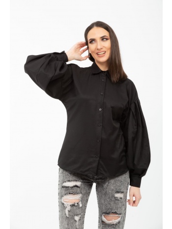 πουκαμισο με balloon μανικια t244 μαυρο σε προσφορά