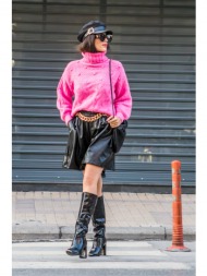 βερμουδα δερματινη με αποσπωμενη αλυσιδα t177 μαυρο