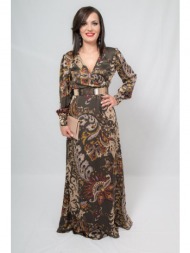 φορεμα μακρυ εμπριμε axwe1910 λαδι