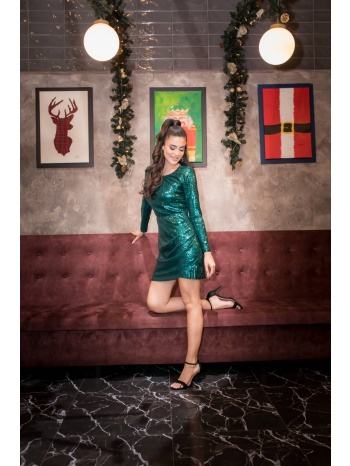 φορεμα παγιετα κοντο πρασινο σε προσφορά