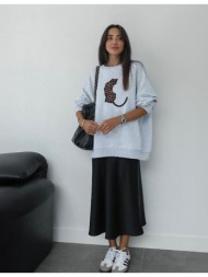 myla γυναικεία μιντι σατεν φούστα μαυρη 100% πολυεστερ