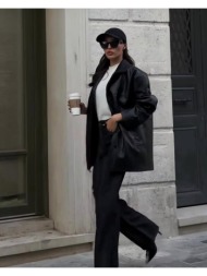 kally γυναίκεια δερμάτινη τζακετ με κουμπιά 100% πολυουρεθάνη