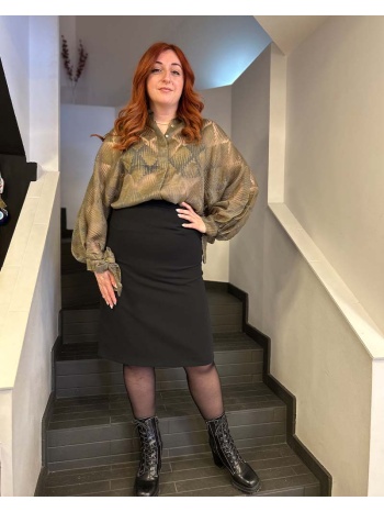 nicky γυναικείο oversized πουκάμισο τούλι (χακι) 100% σε προσφορά