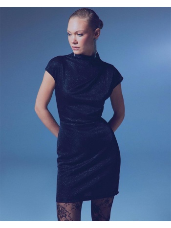 vicollo γυναίκεια μίνι φούστα με γλιτερ μαύρο 100% πολυεστερ σε προσφορά